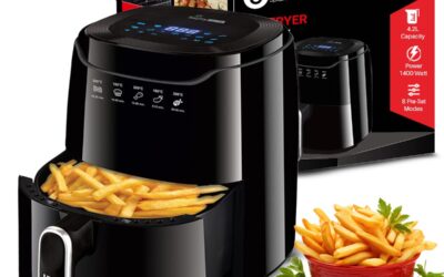 INALSA Air Fryer 4.2 ltr|1400 W with Air Crisp Technology|Temperature & Timer Control|8 Preset Menu & Digital Display|Air fry, Bake,Roast,Reheat,Dehydrate|Airfryer Recipe book(Tasty Fry Digital) Air Fryers