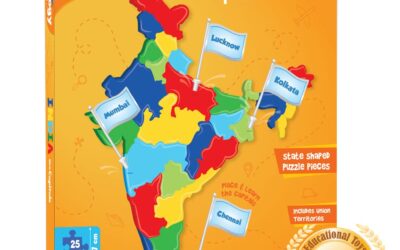 Imagimake Mapology India with State Capitals – Educational Toy and Learning Aid for Boys and Girls – India Map Puzzle – Jigsaw Puzzle, 25 Pieces, Kids Toys & Games